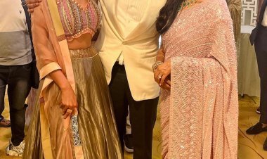 Actress Seerat Kapoor Reunites with Co-Star Sharwanand at Wedding Reception