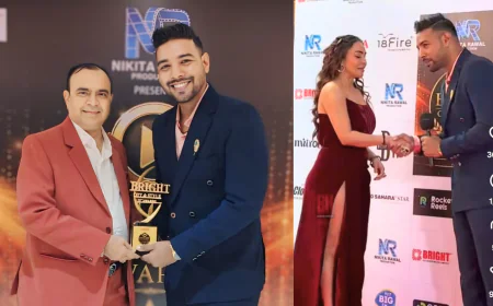Meet Harshit Dhingaun ! The Viral Red-Carpet Host Seen After Nikita Rawal’s Oops Moment Wins “Best Emerging Bollywood Host” at Bright OTT & Style Awards 2026